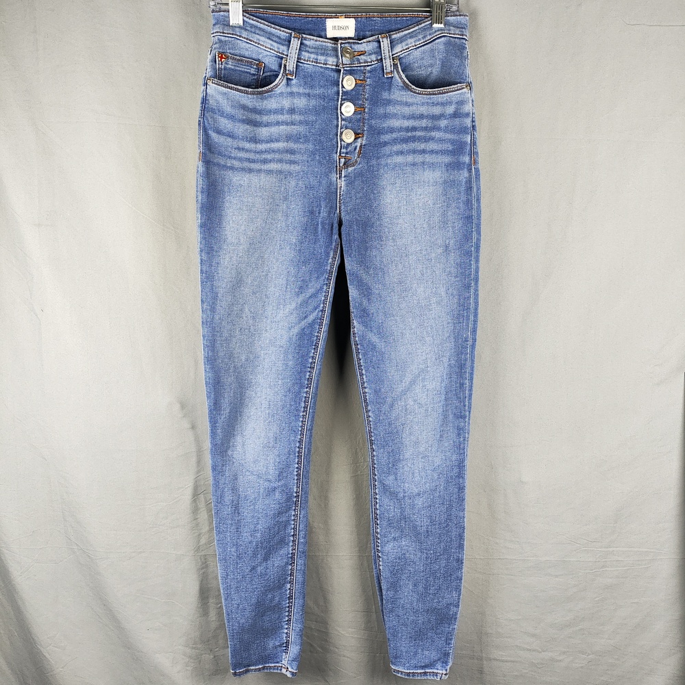 Hudson Jeans Womens 28 Medium Blue High Rise Super Skinny Ankle Stretch Denim